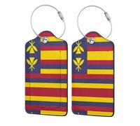Bandera del Reino de Hawái 1 etiqueta de piel sintética para viajes de negocios, adecuada para bolsos, mochilas, equipaje