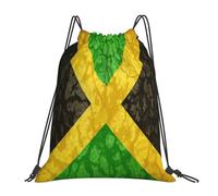 Bandera del Reino De Jamaica Bolsa De Cuerdas Deportiva Mochila con Cordón Ligera Bolsa De Deporte para Yoga Natación Vacaciones 36X42Cm