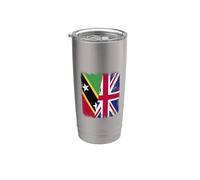 Bandera del Reino Unido de San Cristóbal y Nieves Vaso térmico de acero inoxidable de doble pared