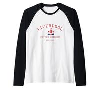 Bandera del Reino Unido Dentro de un velero Vintage Liverpool England Travel Camiseta Manga Raglan