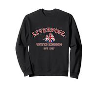 Bandera del Reino Unido Dentro de un velero Vintage Liverpool England Travel Sudadera