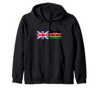 Bandera del Reino Unido Kenia - Banderas británicas de Kenia Sudadera con Capucha