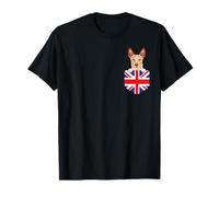Bandera del Reino Unido portugués Podengo Pequeno perro en bolsillo Camiseta