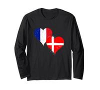 Bandera Dinamarca Francia Fresco para Orgullo Danés Francés Manga Larga