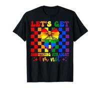 Bandera divertida del orgullo gay Let's Get Something Straight I'm Not Camiseta