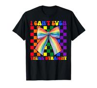 Bandera divertida del orgullo gay LGBTQ I Can't Even Think Straight Camiseta
