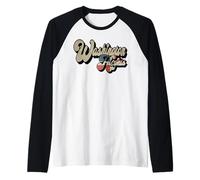 Bandera Dominicana de Washington Heights New York Vintage Camiseta Manga Raglan