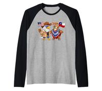 Bandera EE. UU. Chile Raíces Estadounidense-Chilenas Camiseta Manga Raglan