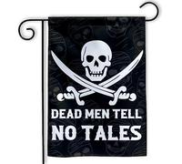 Bandera El hombre muerto no cuenta cuentos Banderas de Jardín Césped | 30x45cm Bandera de Patio Estampadas Banderas de Exterior para pared Calle todas las temporadas