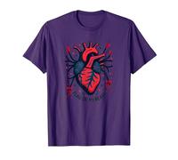 Bandera en mi corazón Camiseta, Hombre, Morado, XXL