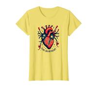 Bandera en mi corazón Camiseta, Mujer, Limón, XXL