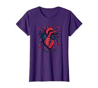 Bandera en mi corazón Camiseta, Mujer, Morado, XXL