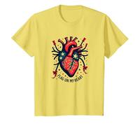 Bandera en mi corazón Camiseta, Niños, Limón, 2 años