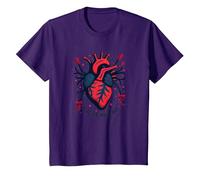 Bandera en mi corazón Camiseta, Niños, Morado, 2 años