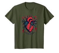 Bandera en mi corazón Camiseta, Niños, Verde Oliva, 2 años
