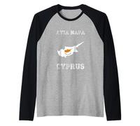 Bandera Envejecida de Chipre Ayia Napa Pride Camiseta Manga Raglan