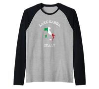 Bandera Envejecida de Italia Lago Garda Pride Camiseta Manga Raglan