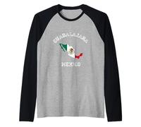 Bandera Envejecida de México Orgullo de Guadalajara Camiseta Manga Raglan