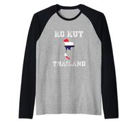 Bandera Envejecida de Tailandia KO Kut Pride Camiseta Manga Raglan