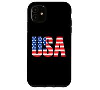Bandera envejecida retro vintage de Estados Unidos para el Día de los Caídos Carcasa para iPhone 11