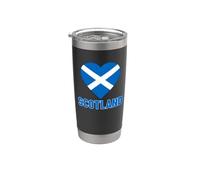 Bandera escocesa de Escocia con corazón patriótico para hombres, mujeres y niños Vaso térmico de acero inoxidable de doble pared