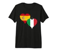 Bandera España Italia Orgulloso Aficionado Italiano Español Camiseta Premium
