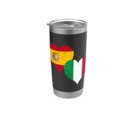Bandera España Italia Orgulloso Aficionado Italiano Español Vaso térmico de acero inoxidable de doble pared