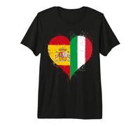 Bandera España Italia Orgulloso Fanático Español Italiano Camiseta Premium