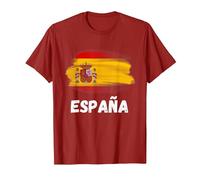 Bandera Espana Orgullo Retro Bandera Española Familia Camiseta, Hombre, Arándano, XXL