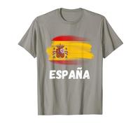 Bandera Espana Orgullo Retro Bandera Española Familia Camiseta, Hombre, Pizarra, S