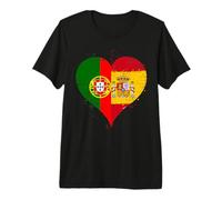 Bandera España Portugal Genial Orgullo Español Portugués Fan Camiseta Premium