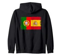 Bandera España Portugal Orgullo Aficionado Español Portugués Sudadera con Capucha
