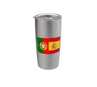 Bandera España Portugal Orgullo Aficionado Español Portugués Vaso térmico de acero inoxidable de doble pared