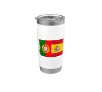 Bandera España Portugal Orgullo Aficionado Español Portugués Vaso térmico de acero inoxidable de doble pared