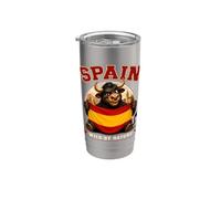Bandera España Toro Cartoon Orgullo Tradición Vaso térmico de acero inoxidable de doble pared