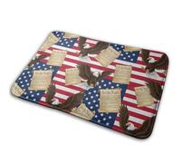 Bandera Estadounidense, Águila Calva Patriótica De EE. UU. Y Arte De Libros Alfombra Exterior Plegable Alfombra Baño Resistente Felpudos Entrada para Ducha Jardín Bañera 40X60Cm