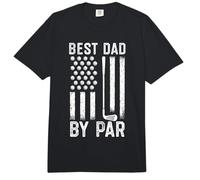 Bandera Estadounidense Best Dad by Par Día del Padre Golf Daddy Golfer Comfort Colors Adult Heavyweight T-Shirt