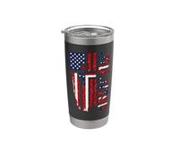 Bandera Estadounidense, Cruz Cristiana, Ee. Uu., Jiu-jitsu, Vaso térmico de acero inoxidable de doble pared