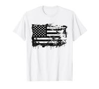 Bandera estadounidense de alambre de púas de Estados Unidos, bandera patriótica vintage Camiseta