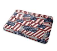 Bandera Estadounidense De EE. UU. Guerra Agujero De Bala Felpudos Entrada Antideslizante Alfombrilla De Baño Resistente Felpudo De Entrada para Jardín Cocina Inodoro 40X60Cm