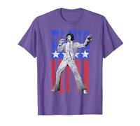 Bandera Estadounidense de Elvis Presley Camiseta, Hombre, Morado Jaspeado, XL