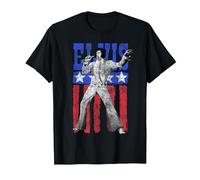 Bandera Estadounidense de Elvis Presley Camiseta, Hombre, Negro, M