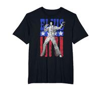 Bandera Estadounidense de Elvis Presley Camiseta, Hombre Tallas Grandes, Negro, 3X Alto