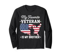 Bandera Estadounidense de My Favorite Veteran Is My Brother Veterans Day Manga Larga