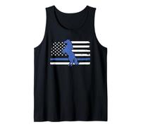 Bandera estadounidense de oficial de policía de caballo de línea azul delgada vintage Camiseta sin Mangas