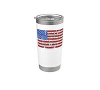 Bandera estadounidense de protesta política - Igualdad, ciencia y derechos Vaso térmico de acero inoxidable de doble pared