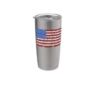 Bandera estadounidense de protesta política - Igualdad, ciencia y derechos Vaso térmico de acero inoxidable de doble pared