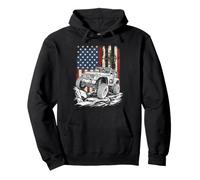Bandera Estadounidense desgastada Off-Road Rock Crawling Sudadera con Capucha