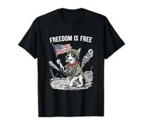 Bandera estadounidense Freedom Is Free Dog 4 de julio Camiseta