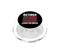 Bandera Estadounidense jubilada viviendo el sueño PopSockets PopGrip para MagSafe